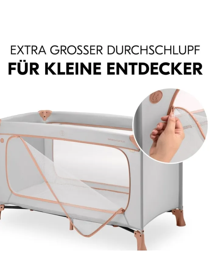 Reisebett Set Dream N Play Plus inkl. Alvi in grau,orange