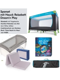 Reisebett Set Dream N Play inkl. Alvi Reisebett-Matratze in blau