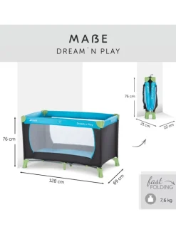 Reisebett Set Dream N Play inkl. Alvi Reisebett-Matratze in blau