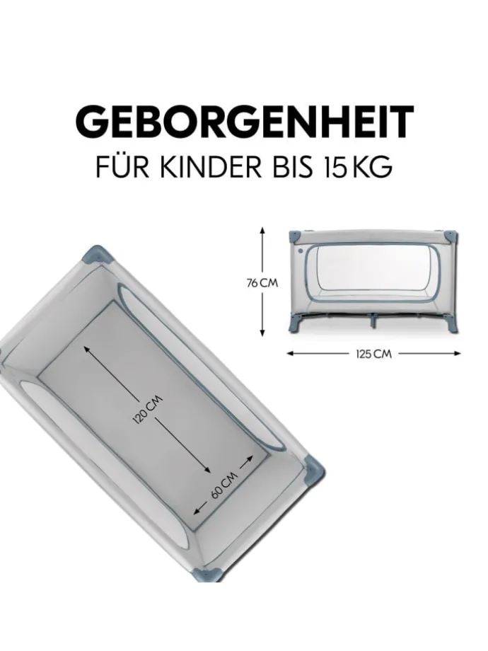 Reisebett Set Dream N Play Plus inkl. Alvi in grau,blau