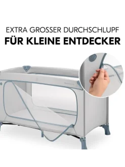 Reisebett Set Dream N Play Plus inkl. Alvi in grau,blau