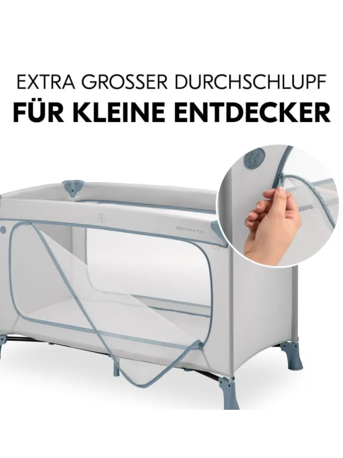 Reisebett Set Dream N Play Plus inkl. Alvi in grau,blau