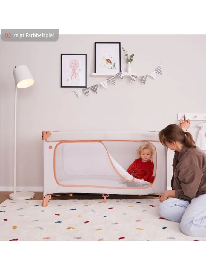 Reisebett Set Dream N Play Plus inkl. Alvi in grau,blau