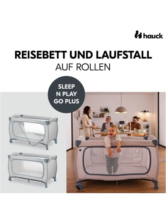 Reisebett Sleep N Play Go Plus (mit Rollen in grau