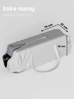 Reisebett 60x120 cm - fold & go - mit Matratze SleepPlus, schwarz/grau