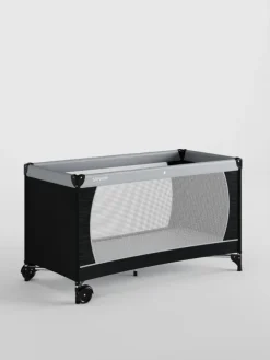 Reisebett 60x120 cm - fold & go - mit Matratze Basic, schwarz/grau