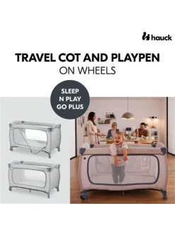 Reisebett XXL-Sparset - Sleep N Play Go Plus in grau,blau