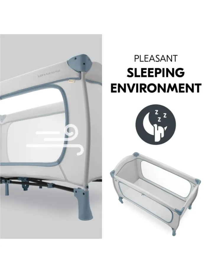 Reisebett XXL-Sparset - Sleep N Play Go Plus in grau,blau