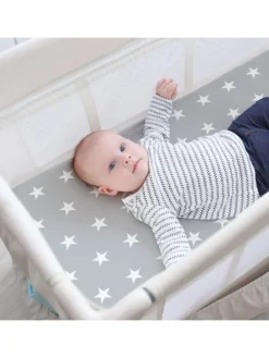Reisebettmatratze Little Stars – faltbar, mit Tragetasche - Grau