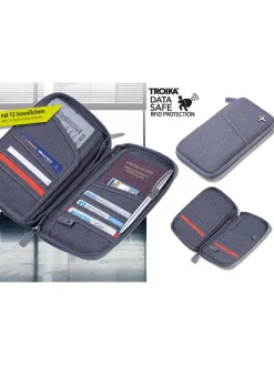 Reisedokumente-Etui in Grau - (B)24,3 x (H)13,3 x (T)2,2 cm