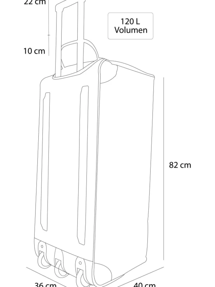 Reisetasche mit 3 Rädern Jumbus 120 in Schwarz