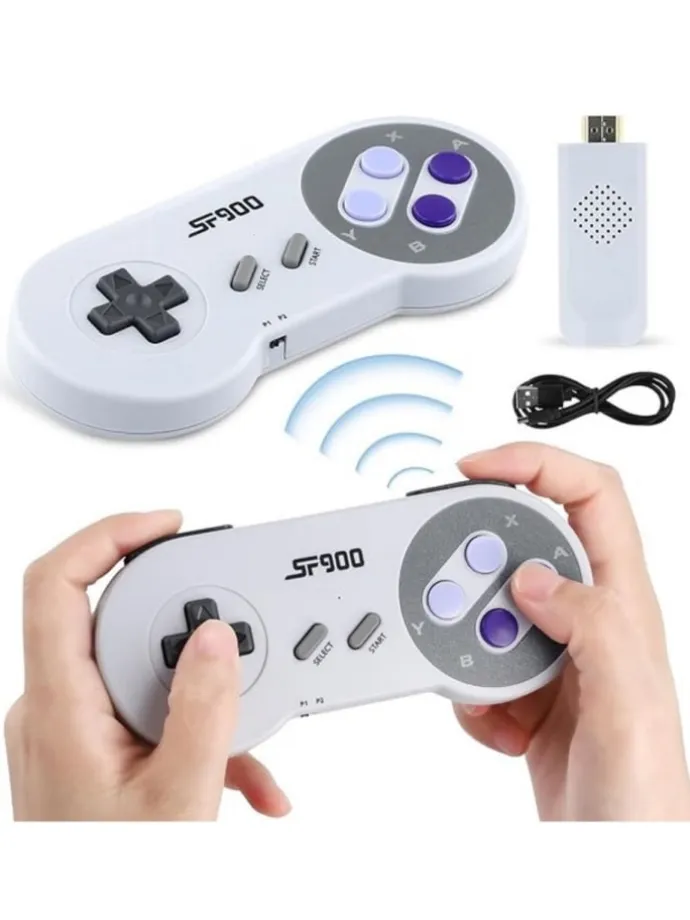 Retro-Spielekonsole kabelloser HD-Spaß und vielseitige Möglichkeiten in Grau
