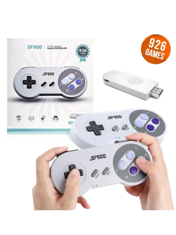 Retro-Spielekonsole kabelloser HD-Spaß und vielseitige Möglichkeiten in Grau