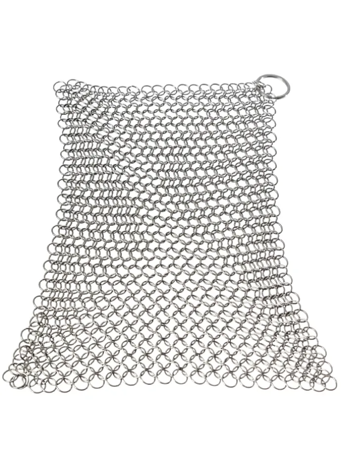 Ringreiniger für Gusseisen Feuertöpfe Netzreiniger 20x20cm in silber