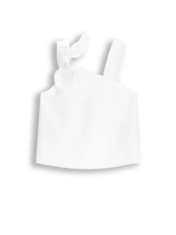 Ärmellose Bluse in weiß