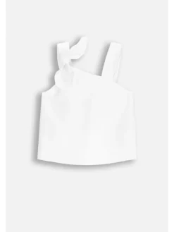 Ärmellose Bluse in weiß