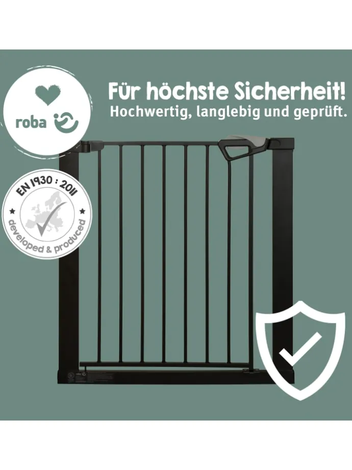 roba easySafe+ Tür- & Treppenschutzgitter Metall schwarz bohrfrei