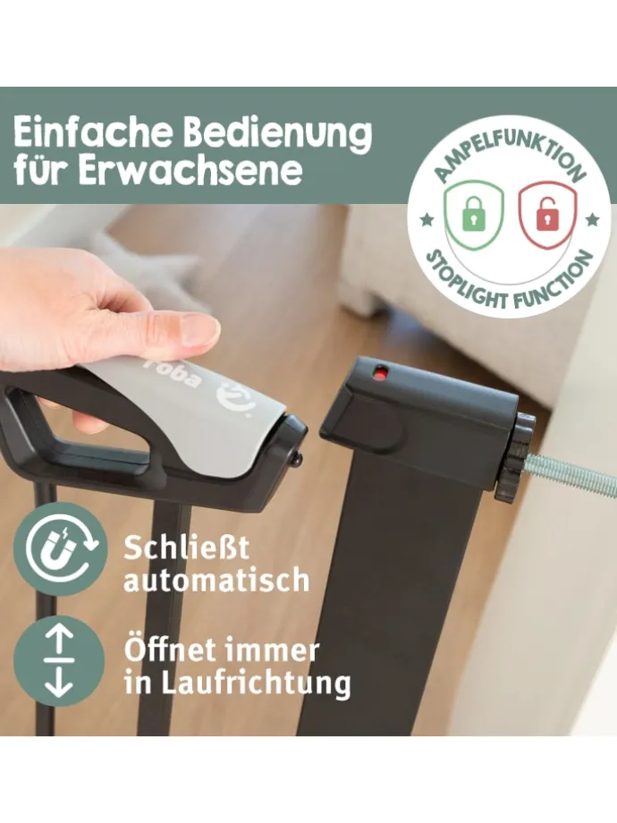 roba easySafe+ Tür- & Treppenschutzgitter Metall schwarz bohrfrei