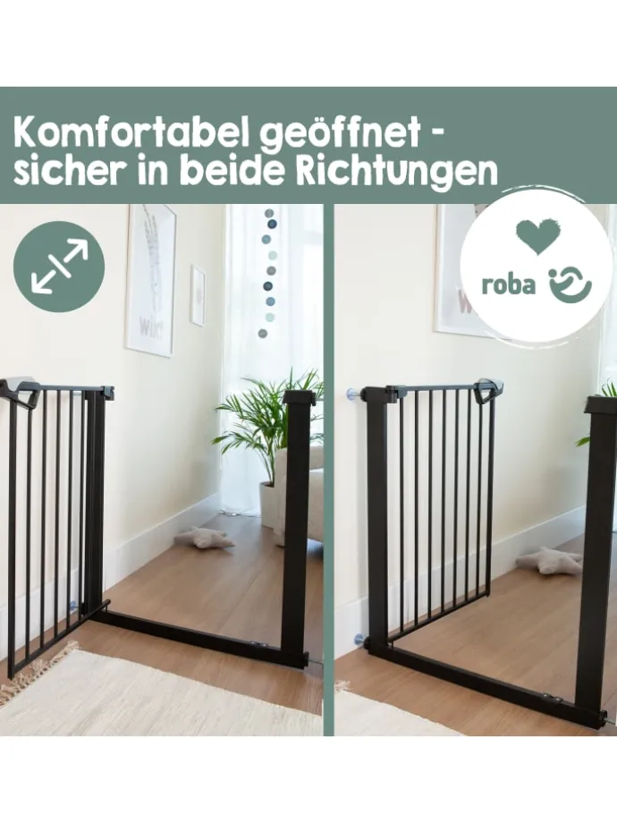 roba easySafe+ Tür- & Treppenschutzgitter Metall schwarz bohrfrei