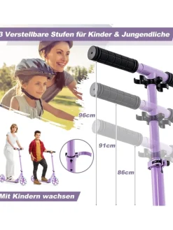 Roller mit 2 LED Rädern ab 10 Jahre in Lila