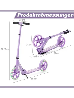 Roller mit 2 LED Rädern ab 10 Jahre in Lila