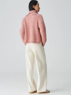 Rollkragenpullover in Rosa