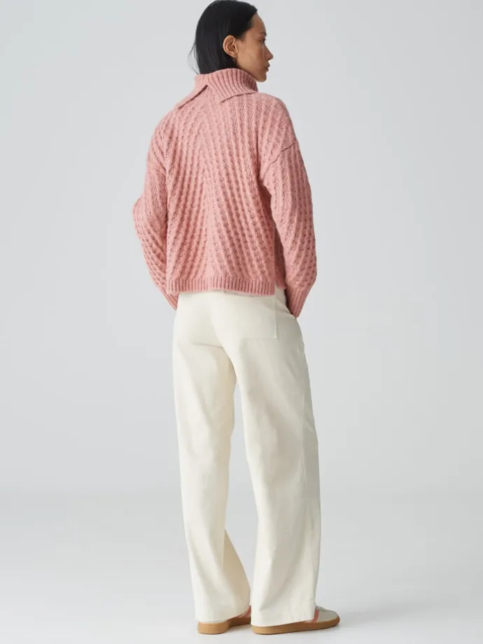 Rollkragenpullover in Rosa