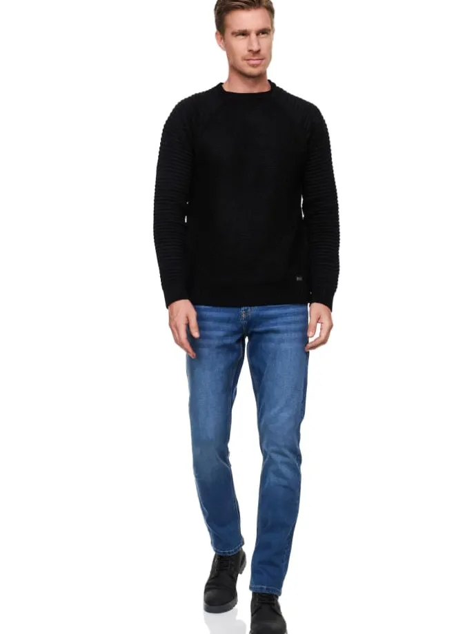 Royal Blue Used Jeans Hose "MELVIN" Slim Fit Cotton-Stretch in Royal Blue Used