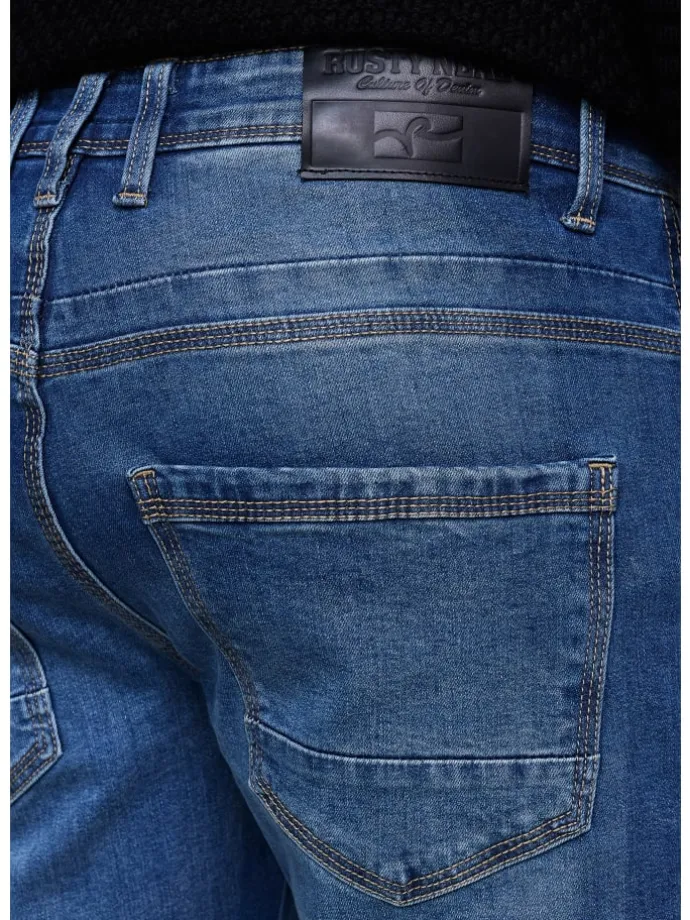 Royal Blue Used Jeans Hose "MELVIN" Slim Fit Cotton-Stretch in Royal Blue Used