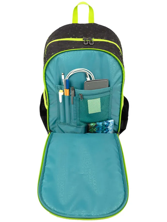 Rucksack "Flow" in Grün - (B)28 x (H)42,5 x (T)18 cm
