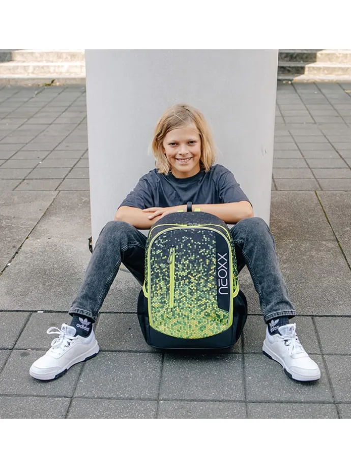 Rucksack "Flow" in Grün - (B)28 x (H)42,5 x (T)18 cm