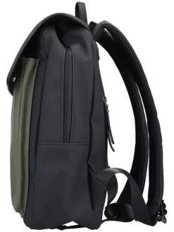 Rucksack in Khaki/ Schwarz - (L)35 x (B)30 x (H)11 cm