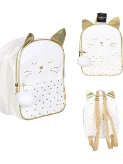 Rucksack in Weiß/ Gold - (B)22 x (H)28 x (T)15 cm