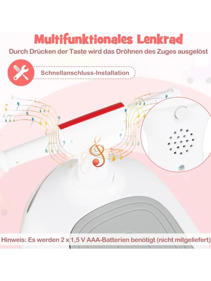 Rutschauto mit Hupe & Stauraum in Weiß