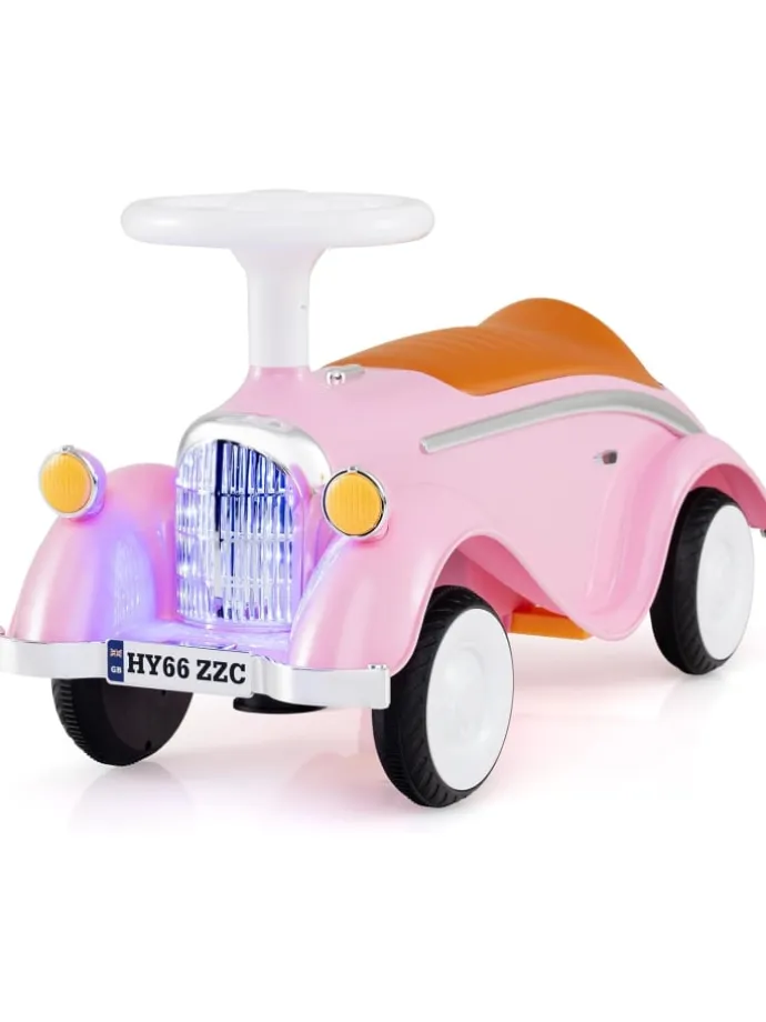 Rutschauto mit Lenkrad in Rosa