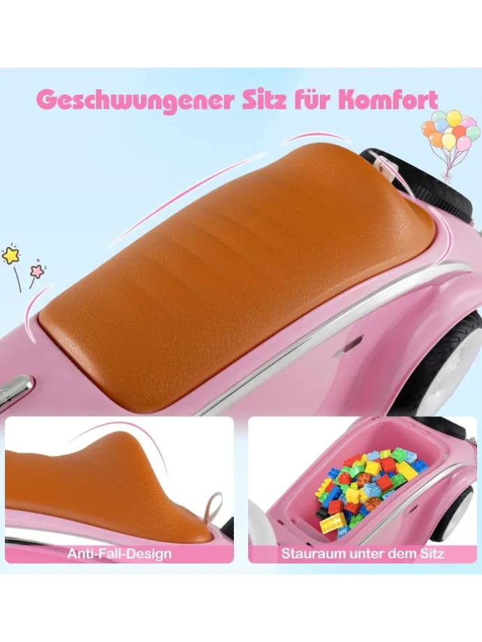 Rutschauto mit Lenkrad in Rosa