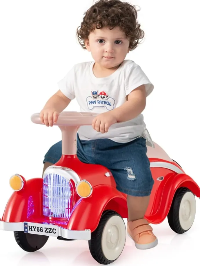 Rutschauto mit Lenkrad in Rot