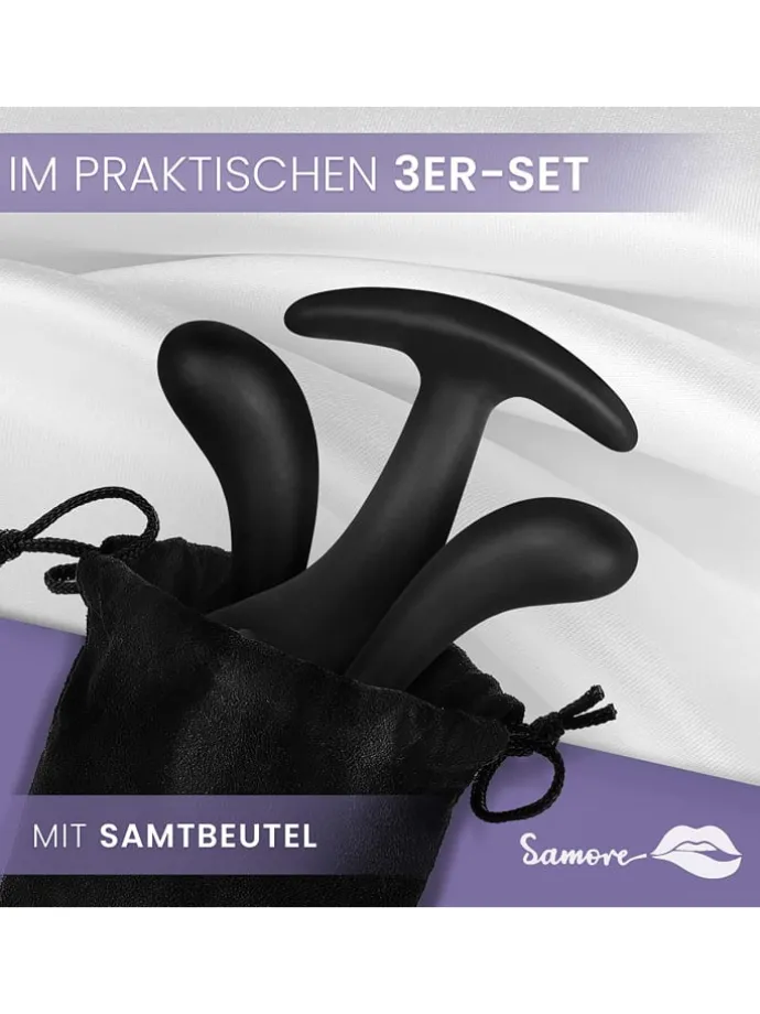 Samore Analplug-Set in schwarz