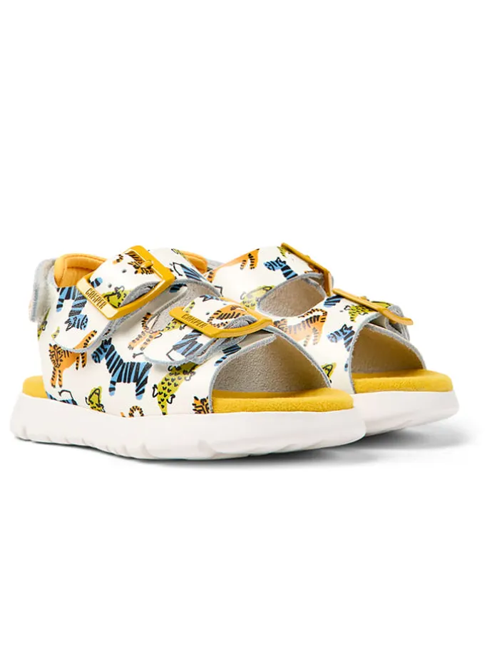 Sandalen in Weiß/ Gelb