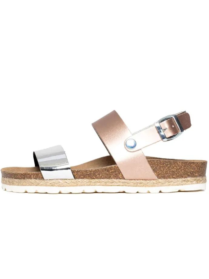 Sandalen "Leila" in Silber/ Bronze