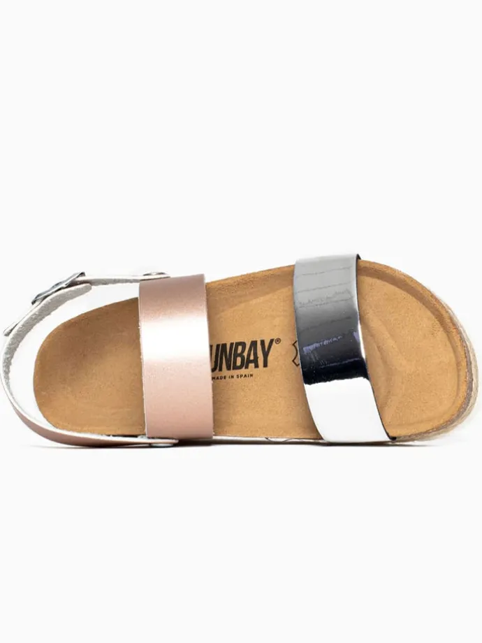 Sandalen "Leila" in Silber/ Bronze