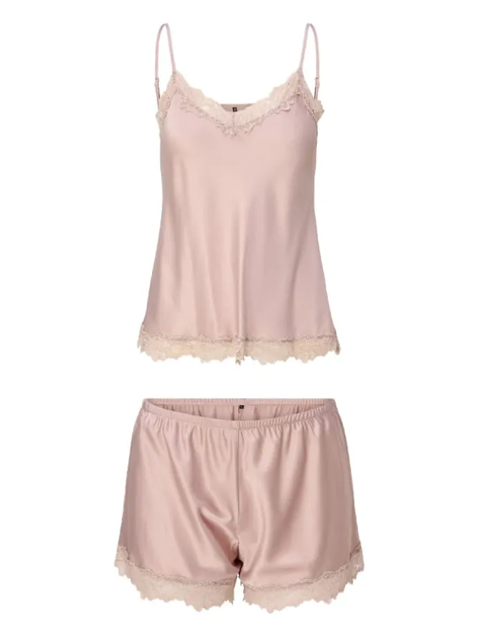 satin top & short DAILY in Shadow grey
