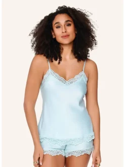 satin top & short DAILY in Pastel blue