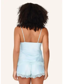 satin top & short DAILY in Pastel blue
