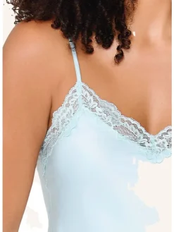 satin top & short DAILY in Pastel blue