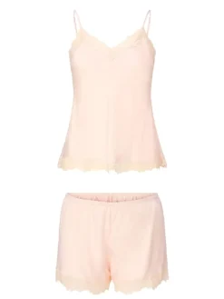 satin top & short DAILY in Apricot