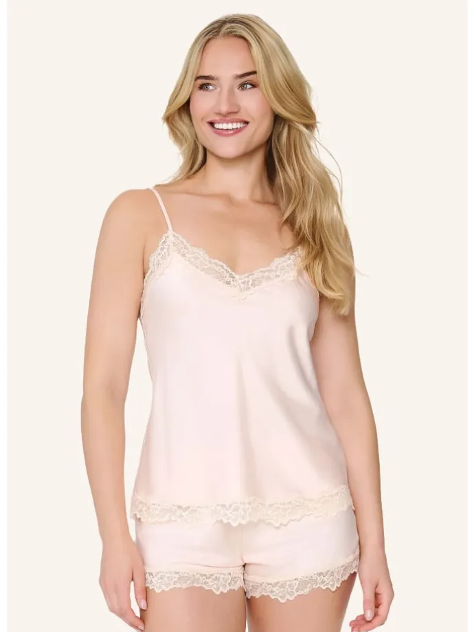 satin top & short DAILY in Apricot