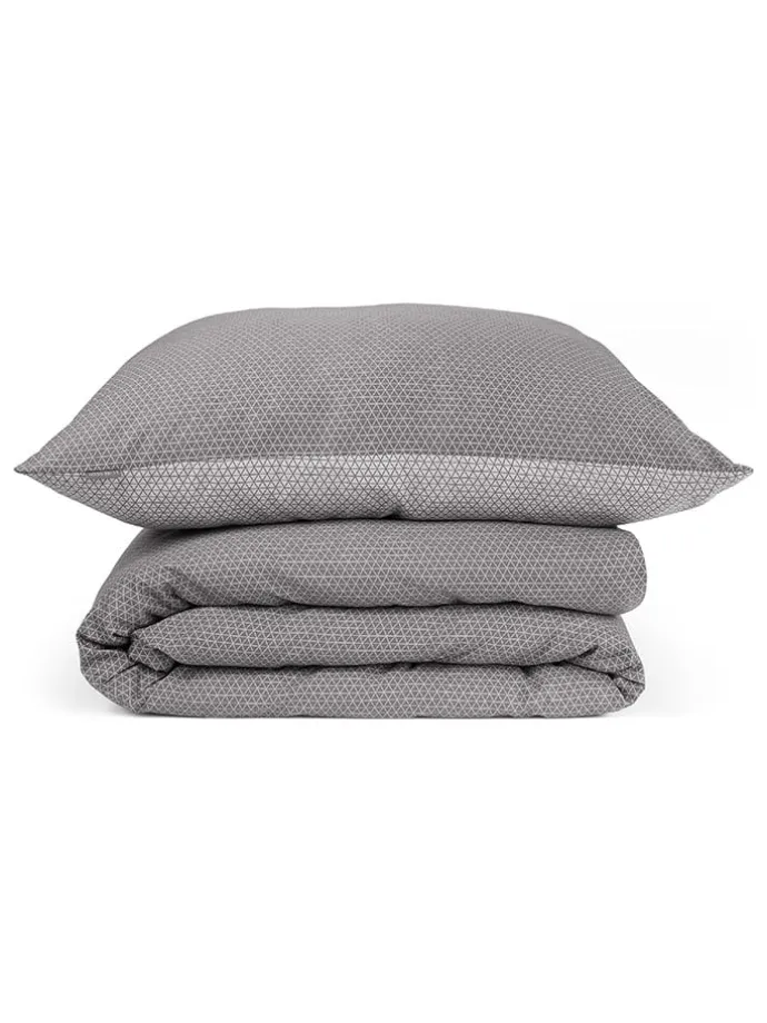Satin-Bettwäsche-Set "Palma" in Taupe/ Hellgrau