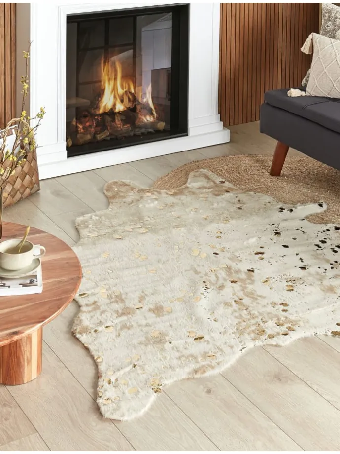 Schaffell BOGONG in Beige/Gold - (W) 130 x (H) 1 x (L) 170 cm