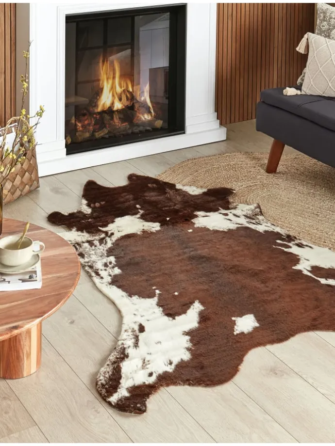 Schaffell BOGONG in Braun/Weiß - (W) 130 x (H) 1 x (L) 170 cm